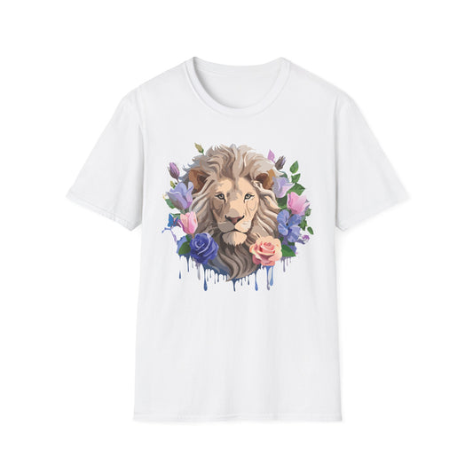 Lion Shirt, Shirt with Lion, Floral Lion Tee, Shirt with Animals