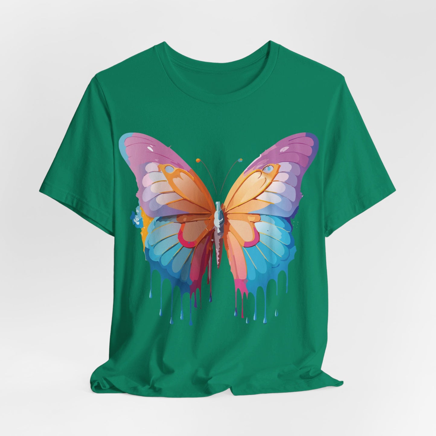 Natural Cotton Tee Shirt with Butterfly