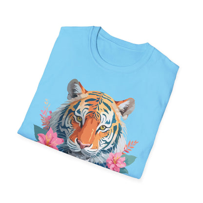 Tiger Unisex Softstyle T Shirt 100 Percent Cotton Gildan 64000 Animal Tee