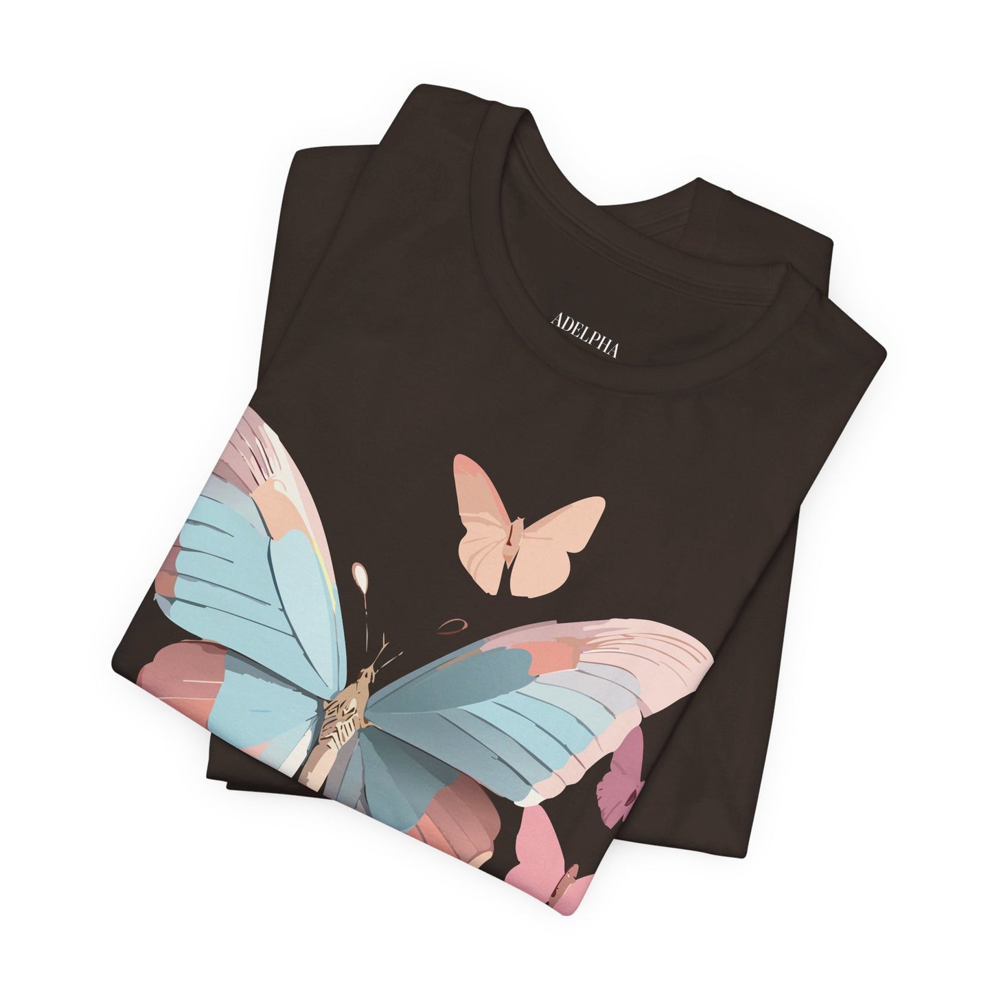 Natural Cotton Tee Shirt with Butterfly