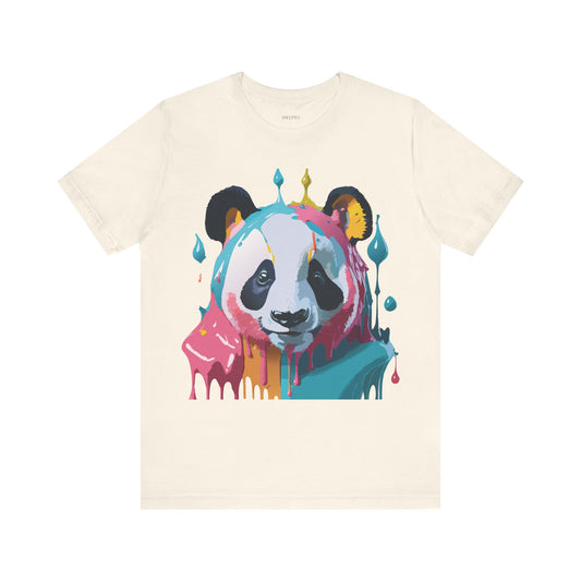 Natural Cotton Tee Shirt with Panda