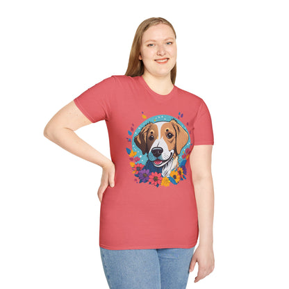Unisex Dog Shirt Animal Print Tee Gildan Softstyle 64000 Cotton