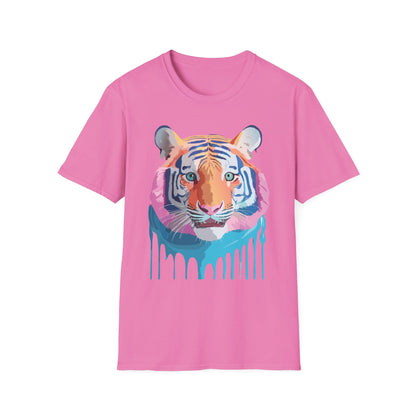 Tiger Print Unisex Softstyle Breathable Cotton Tee 64000 Gildan Shirt
