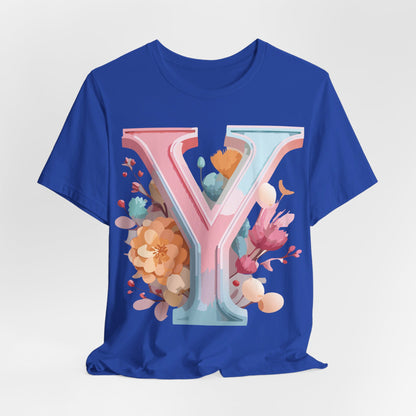 Natural Cotton Tee Shirt - Letters Collection - Y Printify