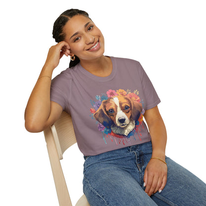 Unisex Dog Shirt Animal Print Tee Gildan Softstyle 64000 Cotton