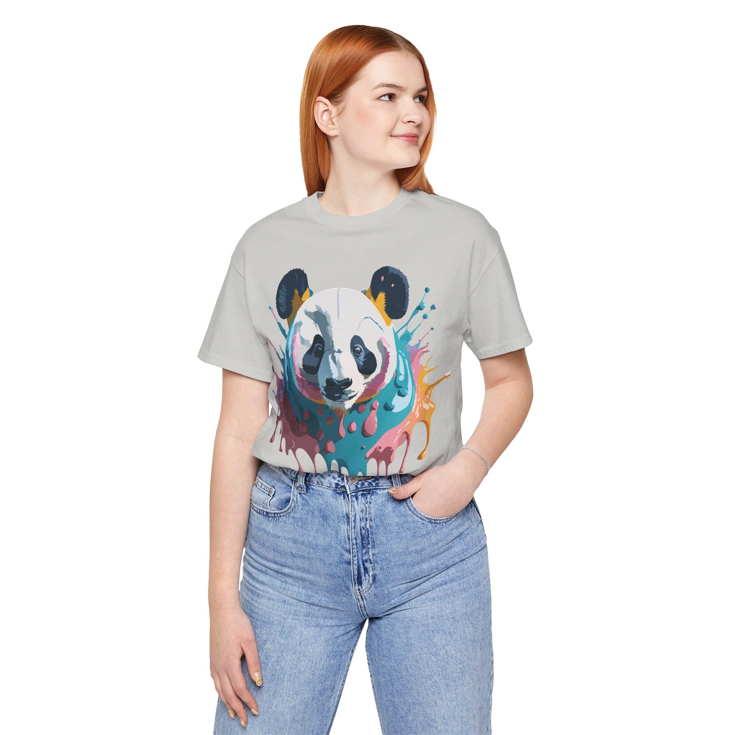 Natural Cotton Tee Shirt with Panda