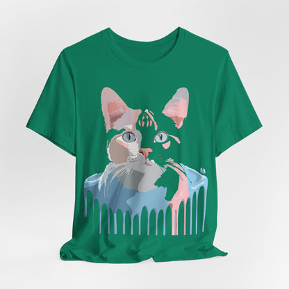 Natural Cotton Tee Shirt with Cat Printify