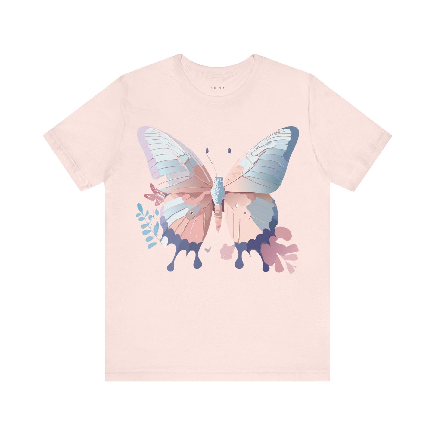 Natural Cotton Tee Shirt with Butterfly