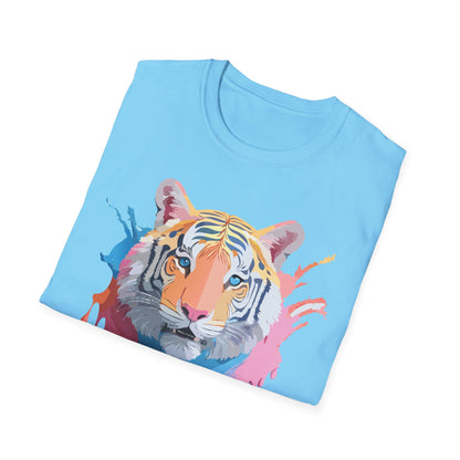 Tiger Print Unisex Softstyle T Shirt Gildan 64000 Comfort Tee