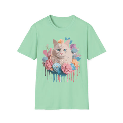 Cat Shirt Unisex Short Sleeve Cat Tee Kitten Design Gildan Softstyle 64000 Tee