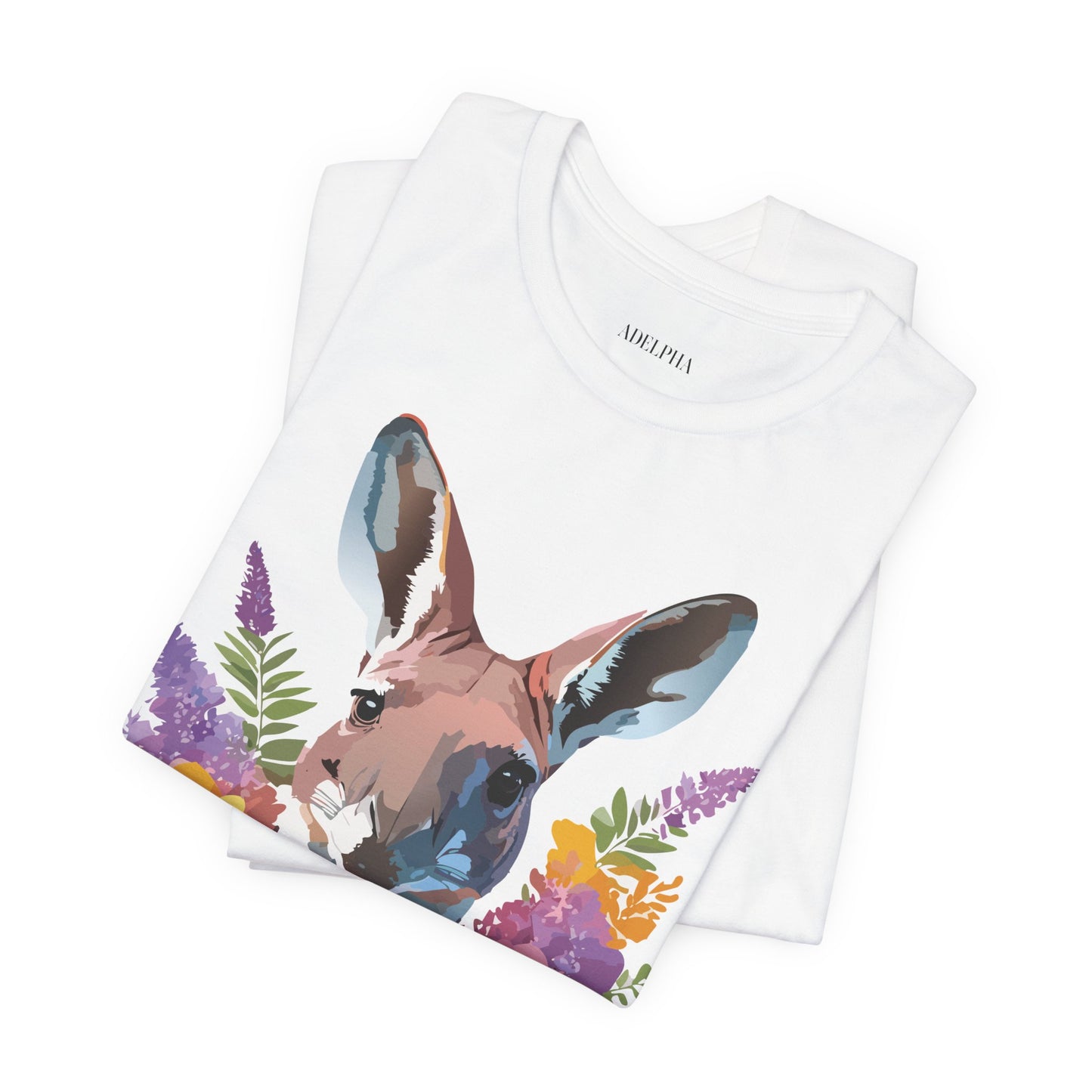 Natural Cotton Tee Shirt with Kangaroo