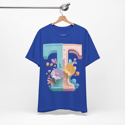 Natural Cotton Tee Shirt - Letters Collection - T Printify