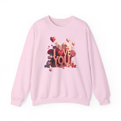 Unisex Heart Love Sweatshirt Floral Valentines Day Cotton Poly Fifty Fifty Blend