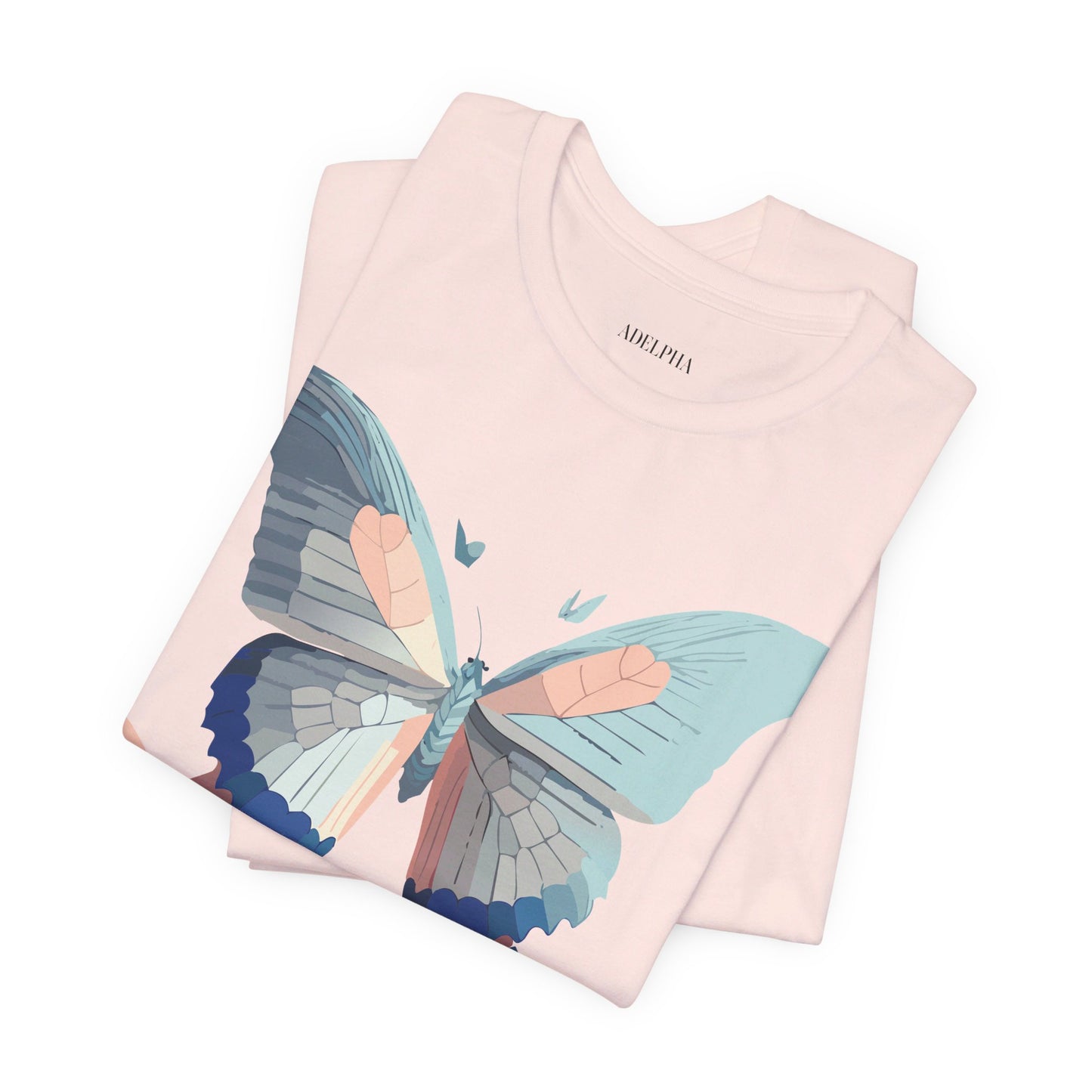 Natural Cotton Tee Shirt with Butterfly