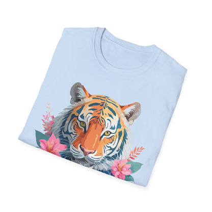 Tiger Unisex Softstyle T Shirt 100 Percent Cotton Gildan 64000 Animal Tee
