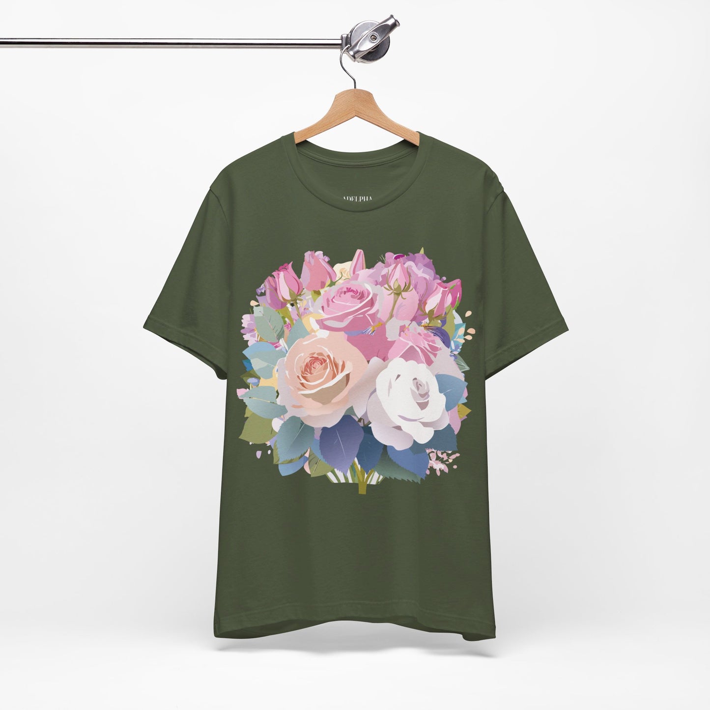 T-Shirt aus natürlicher Baumwolle mit Blumen