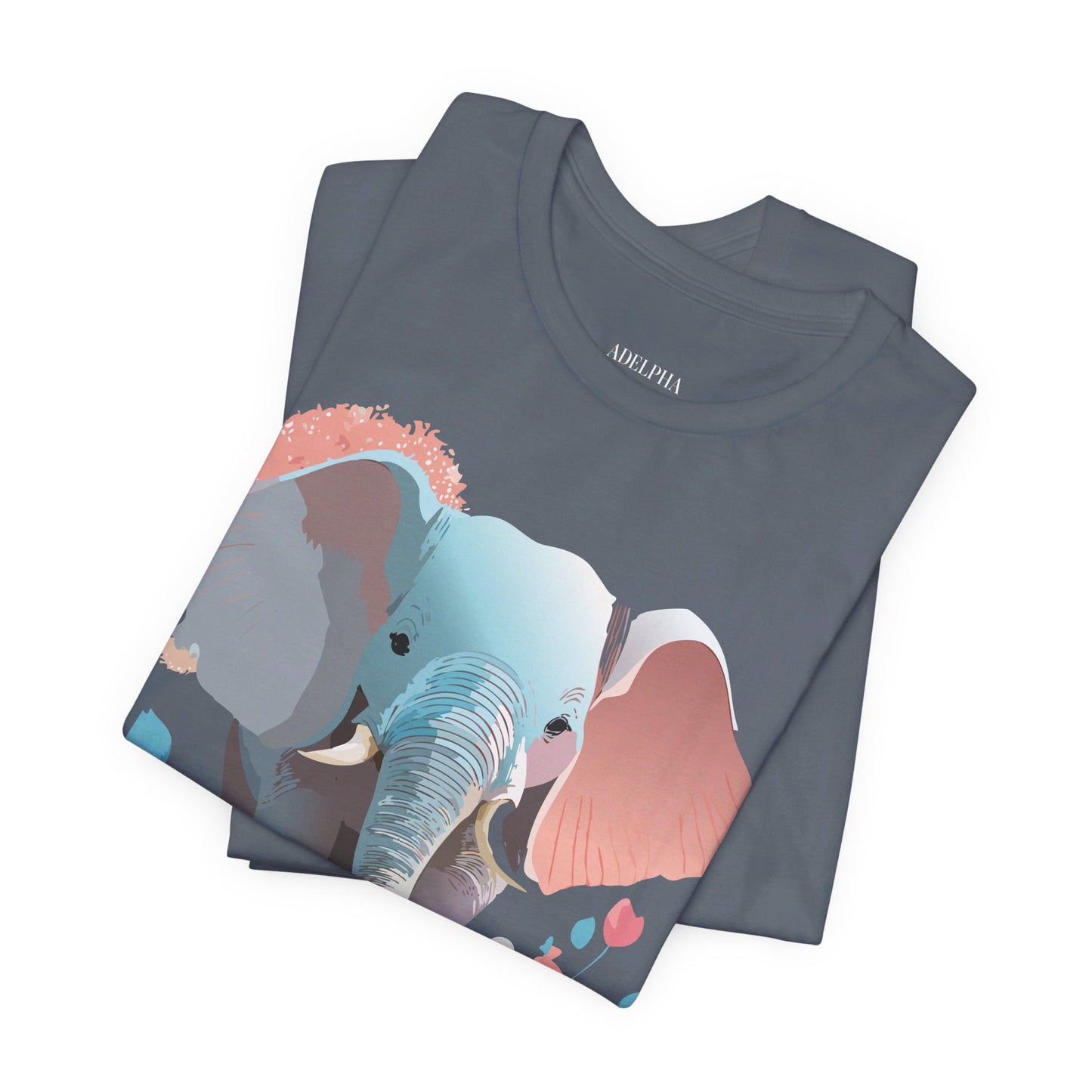 Natural Cotton Tee Shirt with Elephant