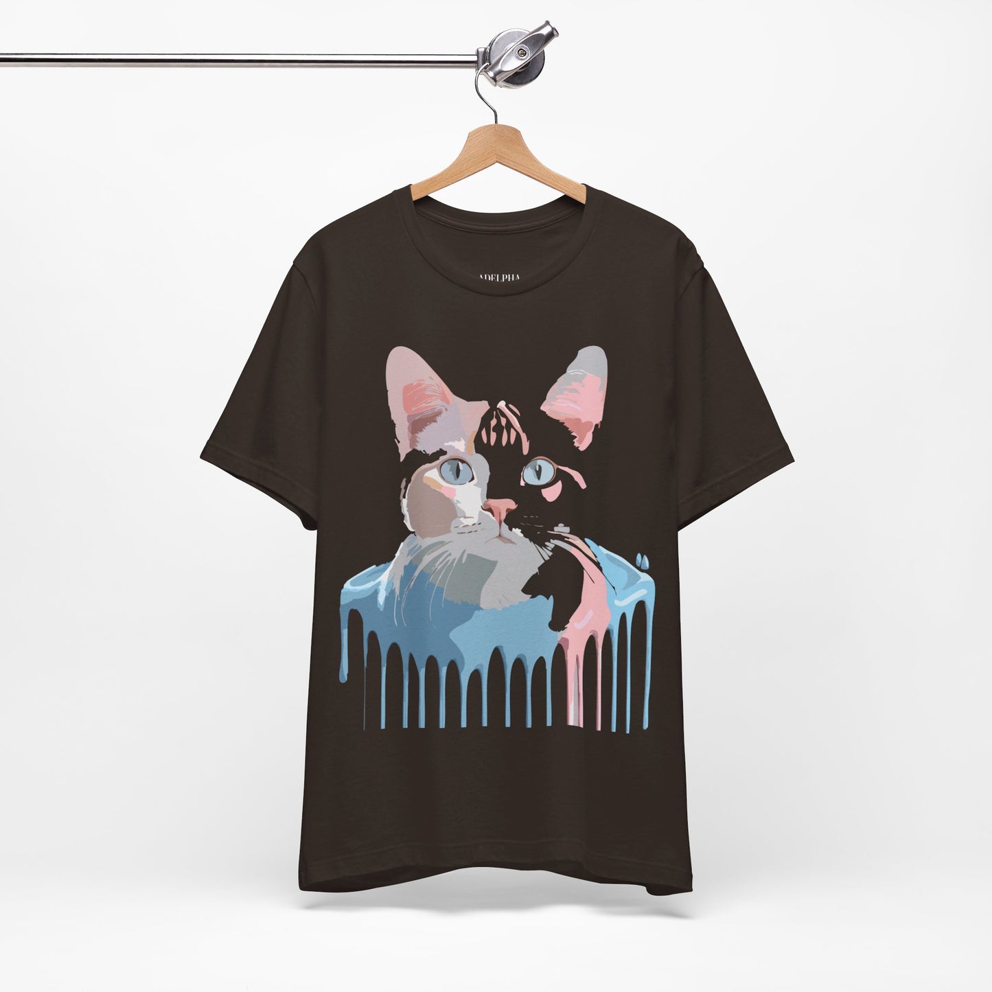 T-shirt en coton naturel avec chat