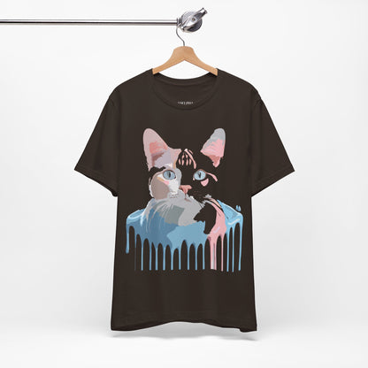 Natural Cotton Tee Shirt with Cat Printify