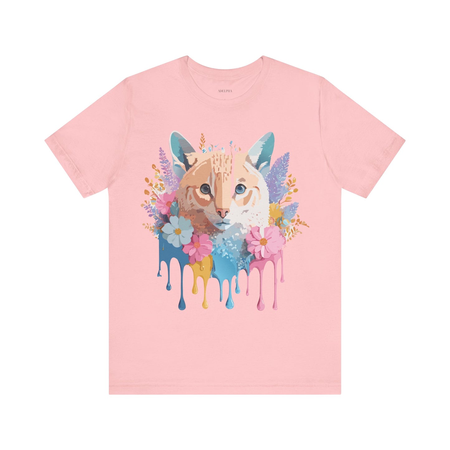 Natural Cotton Tee Shirt with Cat