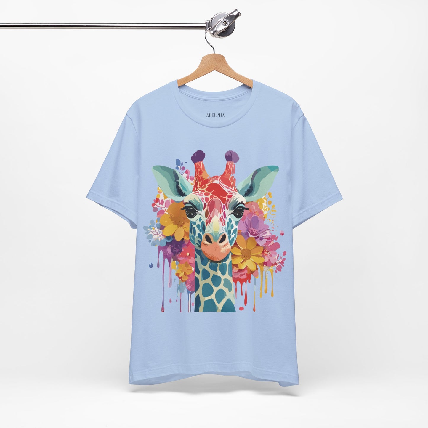 Natural Cotton Tee Shirt with Giraffe