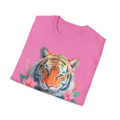 Tiger Unisex Softstyle T Shirt 100 Percent Cotton Gildan 64000 Animal Tee