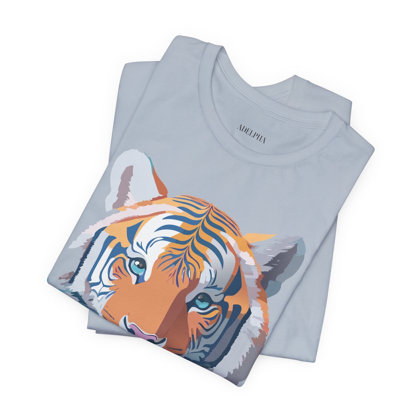 Natural Cotton Tee Shirt with Tiger