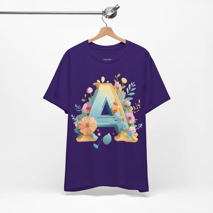 Natural Cotton Tee Shirt - Letters Collection - A Printify