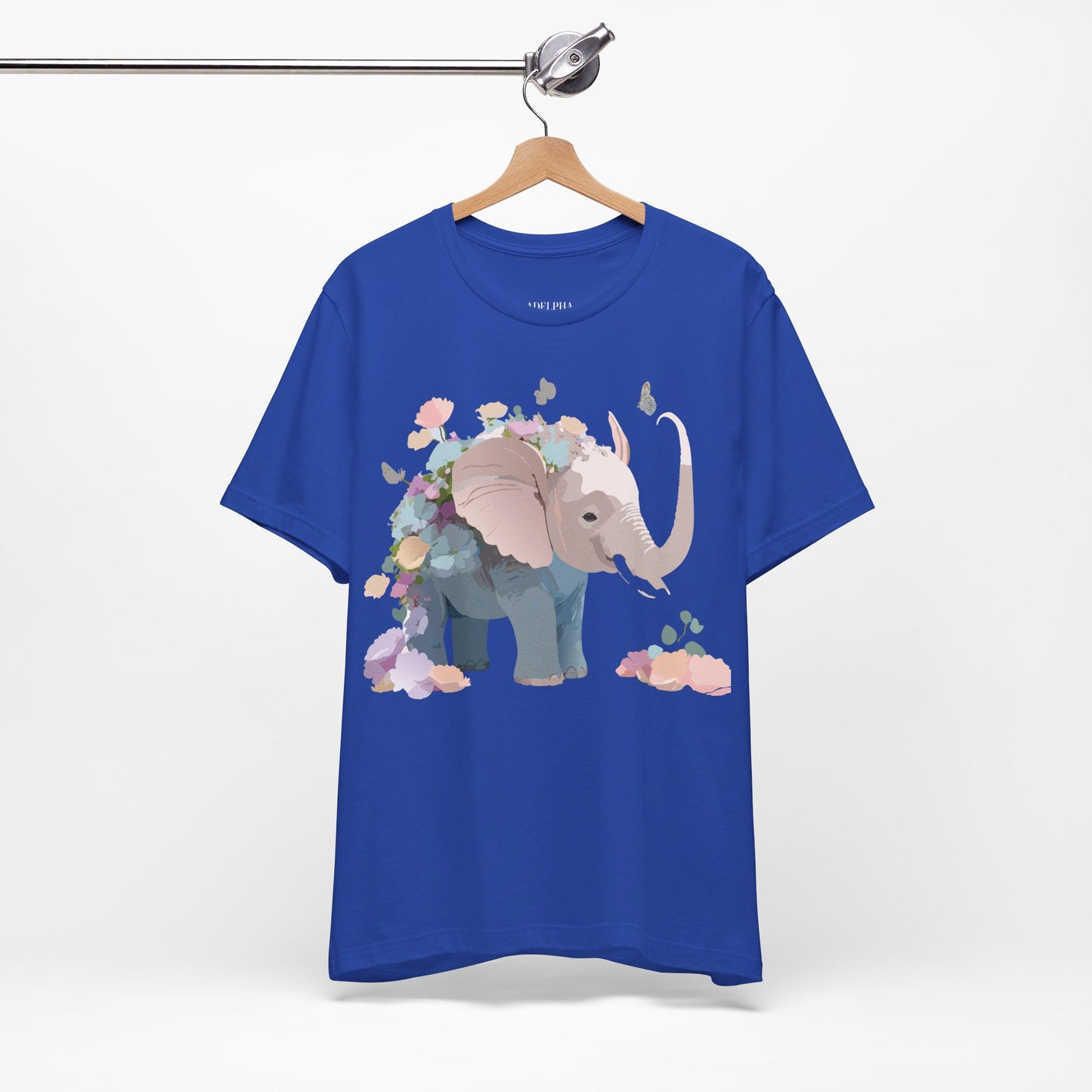 T-shirt en coton naturel avec motif éléphant