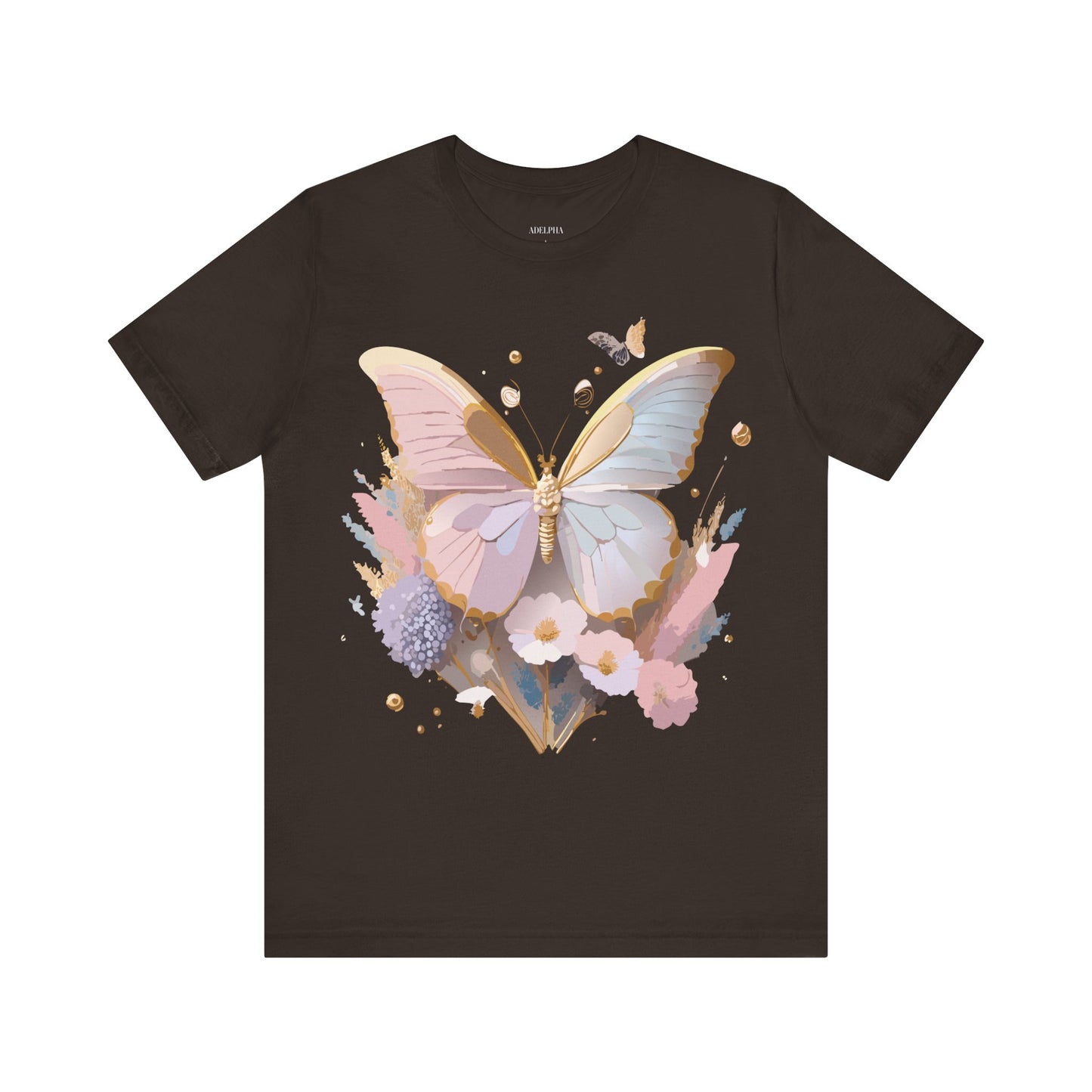 Natural Cotton Tee Shirt with Butterfly