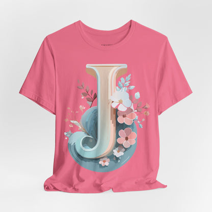 Natural Cotton Tee Shirt - Letters Collection - J Printify