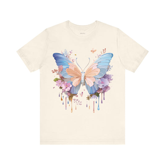 T-Shirt aus natürlicher Baumwolle mit Schmetterling