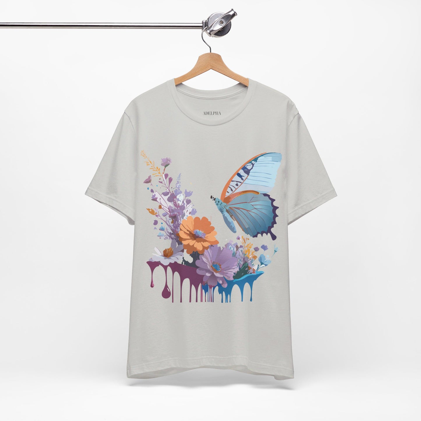 T-Shirt aus natürlicher Baumwolle mit Schmetterling