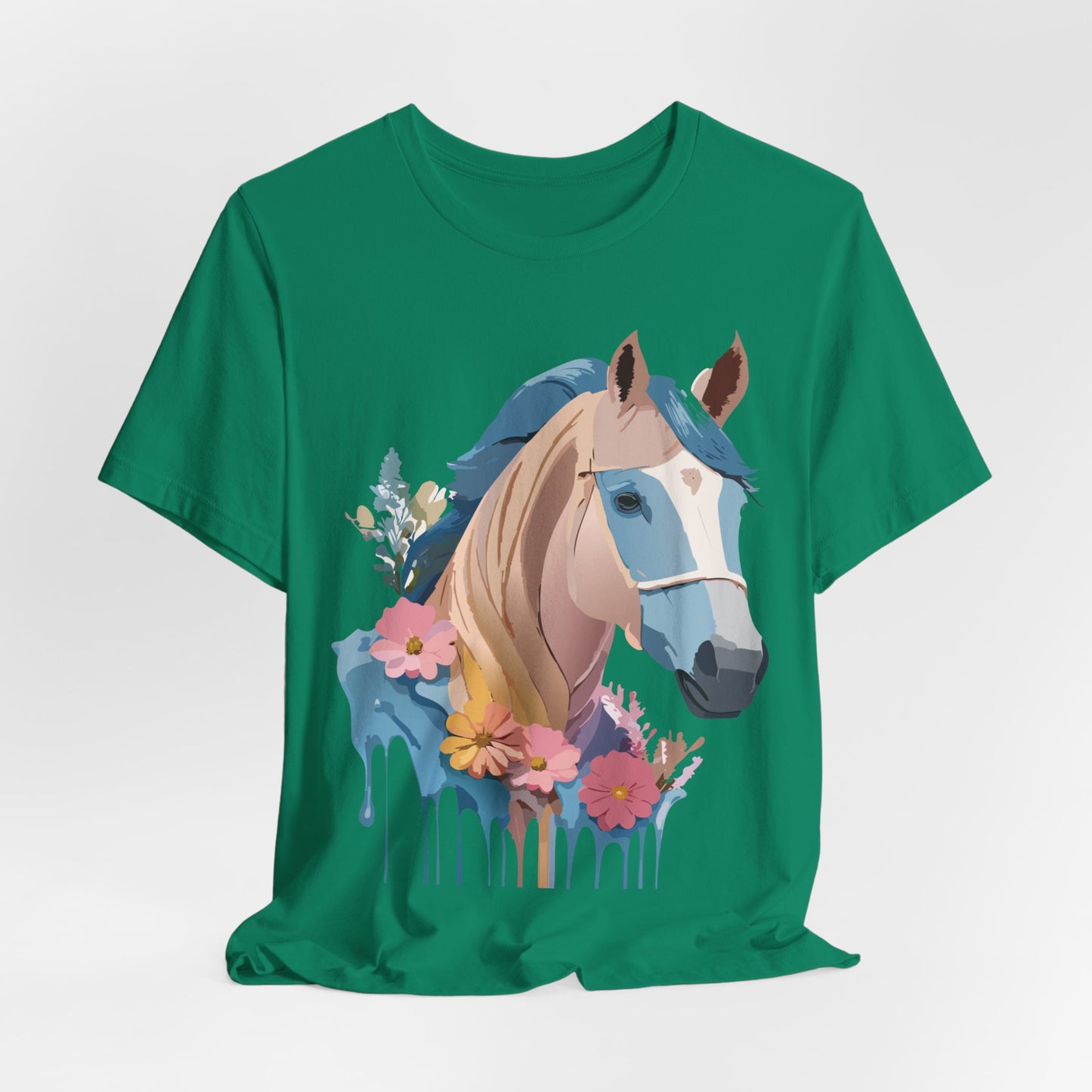 Natural Cotton Tee Shirt with Horse