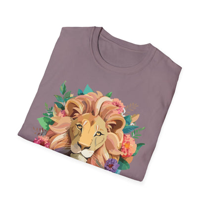 Lion Shirt Unisex Softstyle Tee 100 Percent Ring Spun Cotton Animal Print