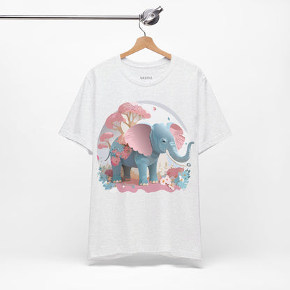 Natural Cotton Tee Shirt with Elephant Printify