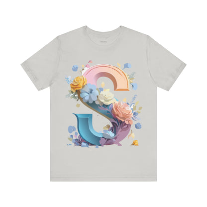Natural Cotton Tee Shirt - Letters Collection - S Printify