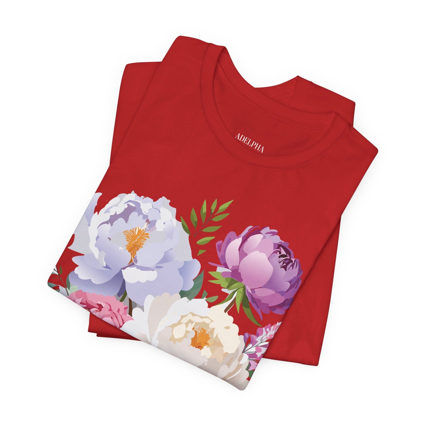 T-shirt en coton naturel avec fleurs