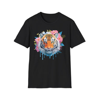 Tiger Print Shirt Unisex Short Sleeve Tee Gildan Softstyle 64000
