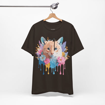 Natural Cotton Tee Shirt with Cat Printify