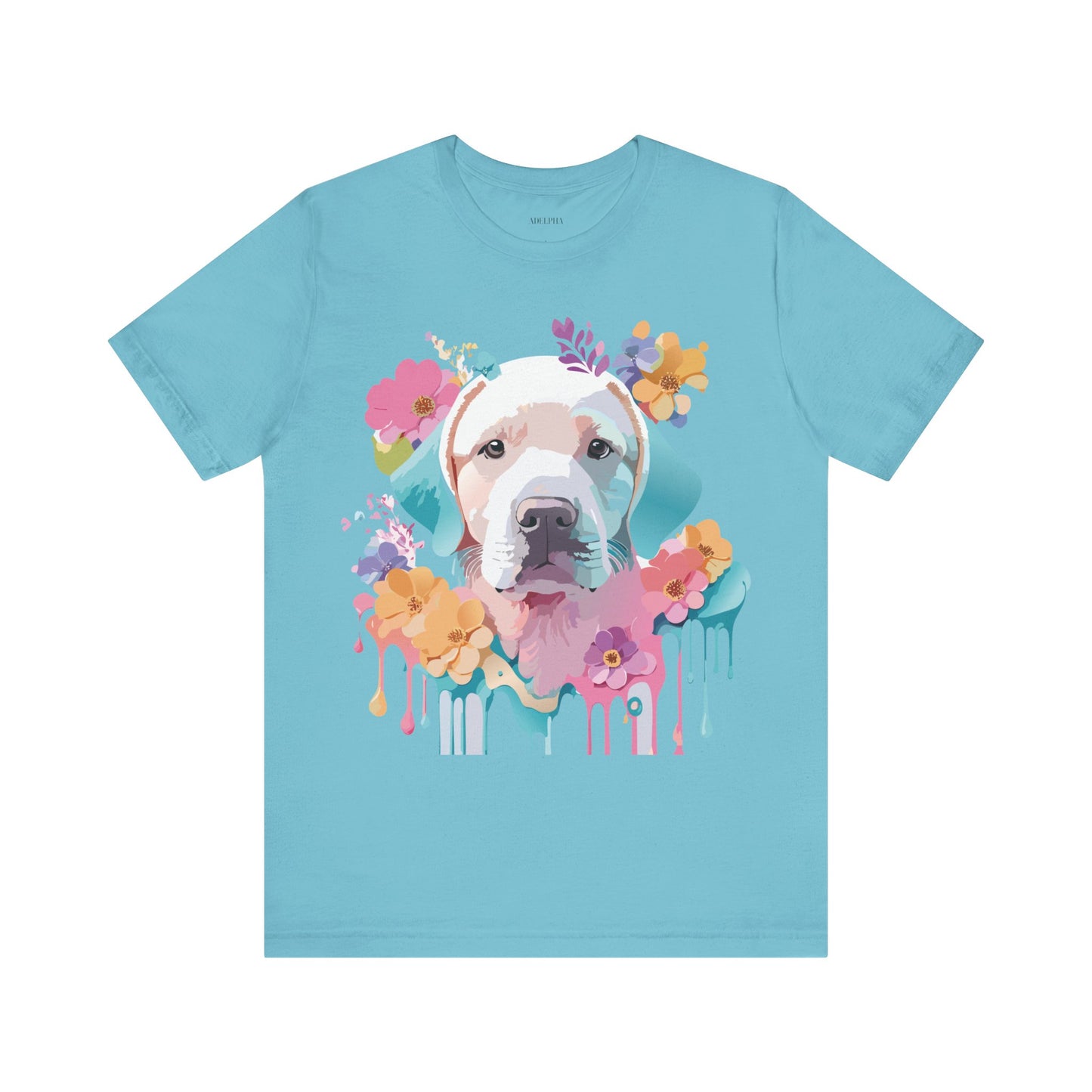 Natural Cotton Tee Shirt with Dog