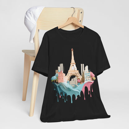 Natural Cotton Tee Shirt - Beautiful Places Collection - Paris Printify