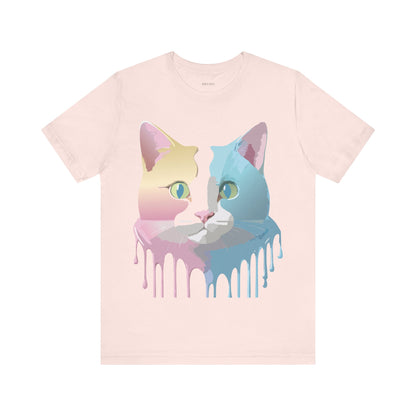 Natural Cotton Tee Shirt with Cat Printify