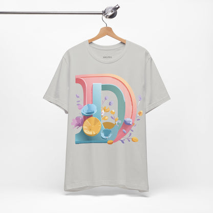 Natural Cotton Tee Shirt - Letters Collection - D Printify