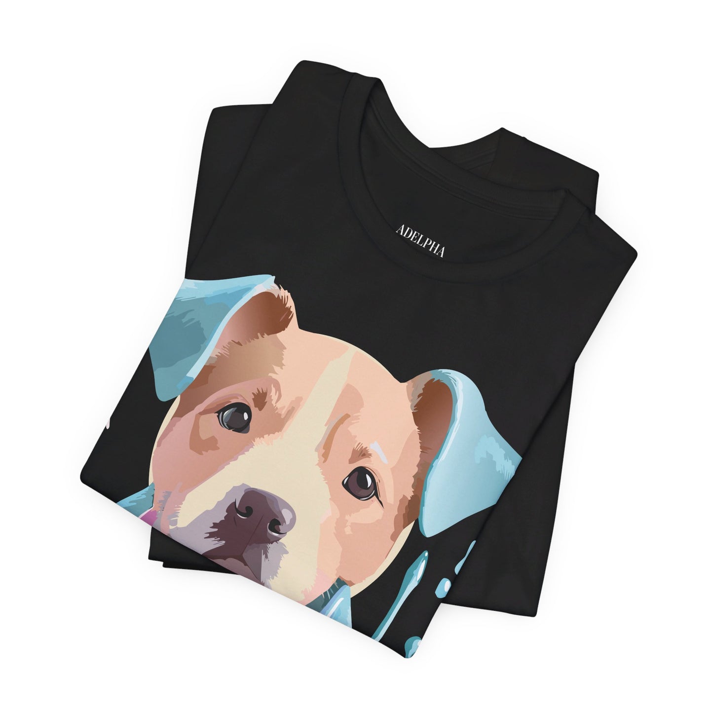 Natural Cotton Tee Shirt with Dog