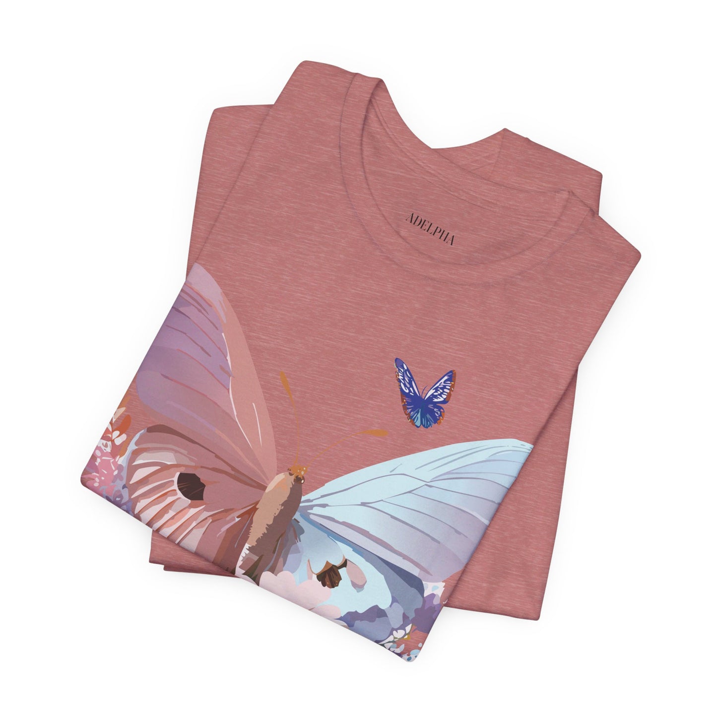 Natural Cotton Tee Shirt with Butterfly