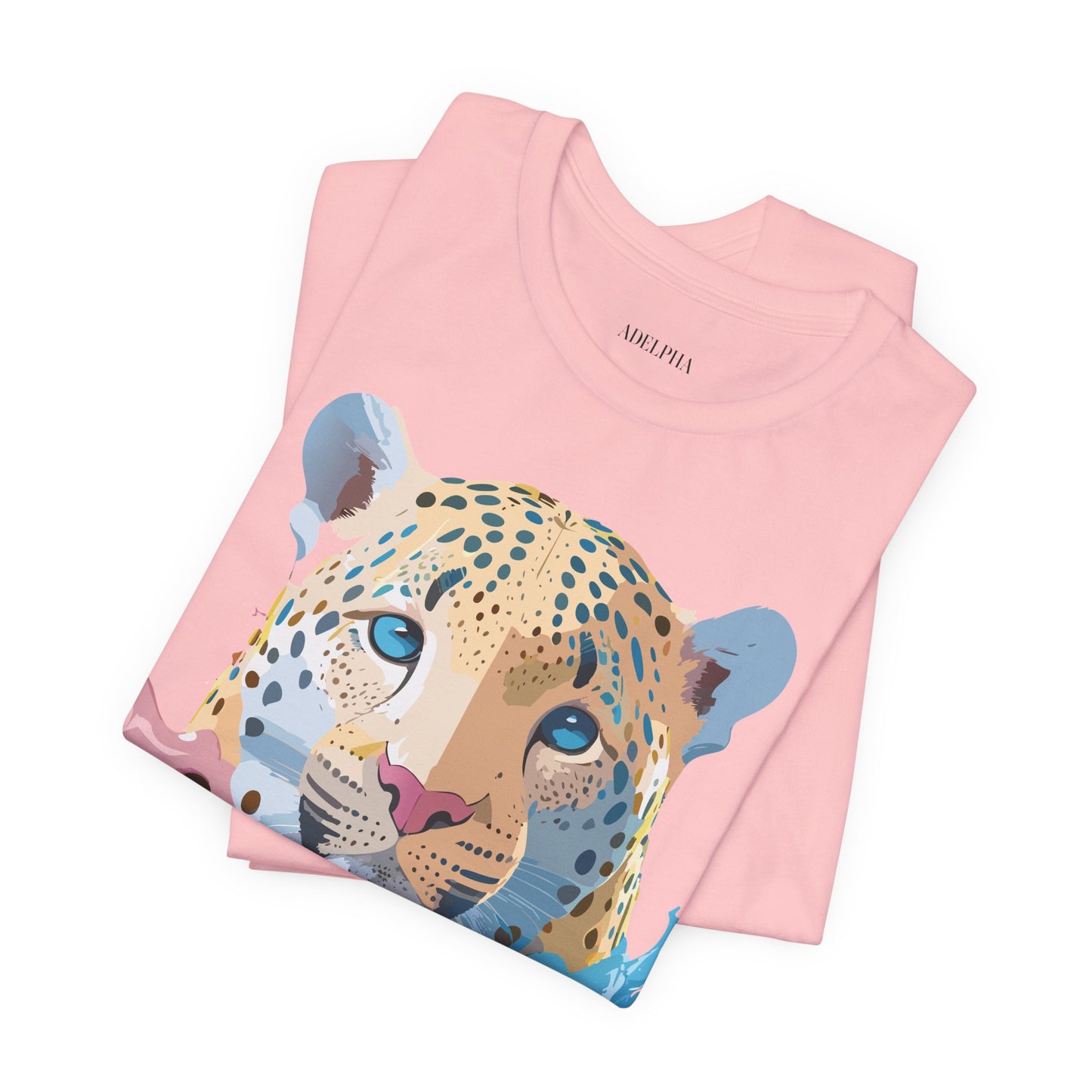 Natural Cotton Tee Shirt with Cheetah