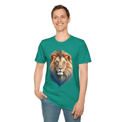 Gildan Softstyle Lion Print T Shirt Floral Tee For Unisex Everyday Comfort