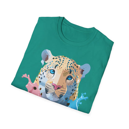 Unisex Cheetah Print Gildan Softstyle 64000 Short Sleeve T Shirt