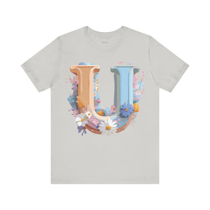 Natural Cotton Tee Shirt - Letters Collection - U Printify